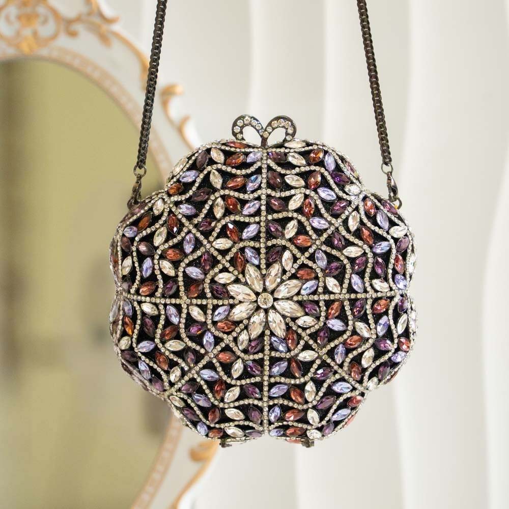 Orchid Crystal Clutch Bag