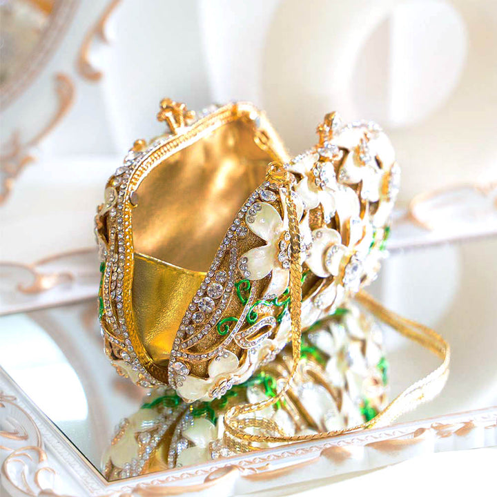 Vinca Blossom Crystal Clutch Bag