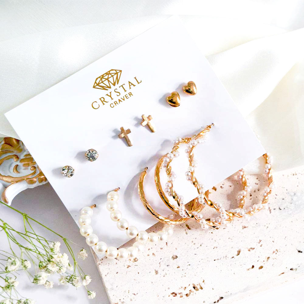 6 Pairs Twisted Tales Earrings Set