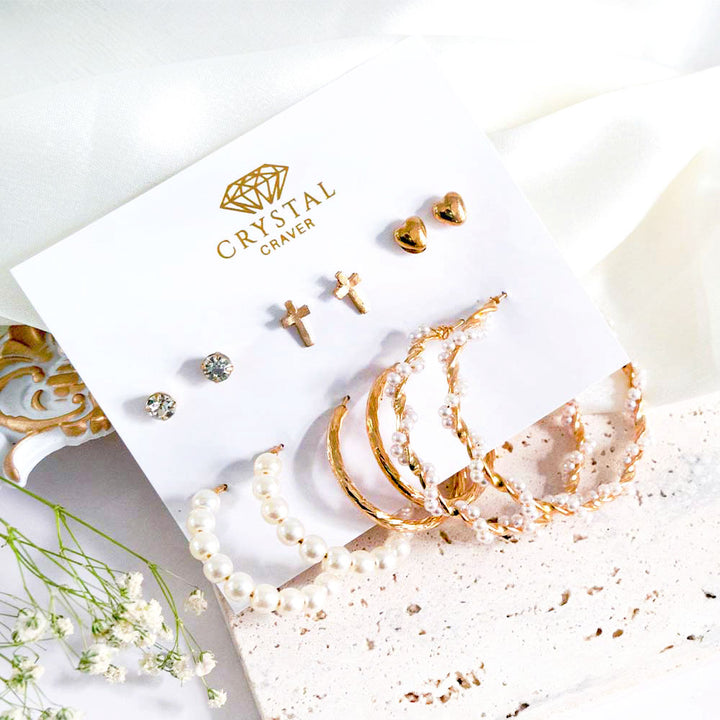 6 Pairs Twisted Tales Earrings Set