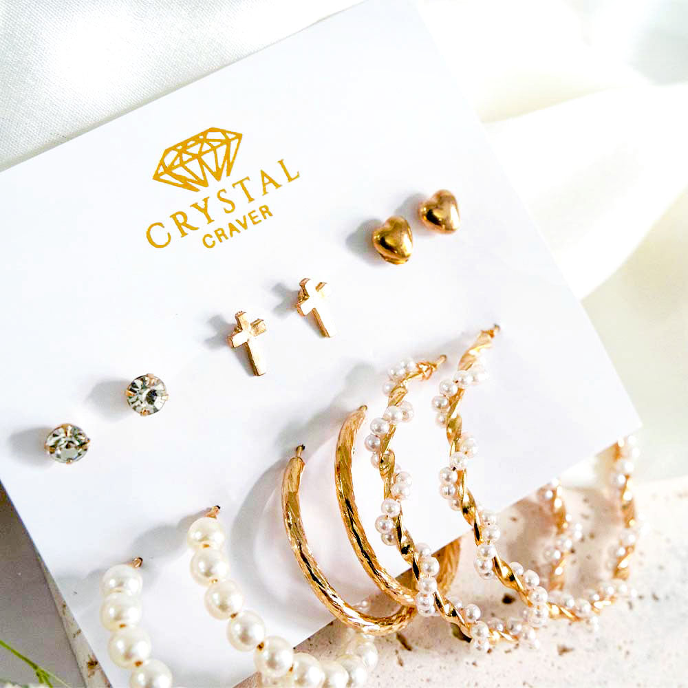 6 Pairs Twisted Tales Earrings Set