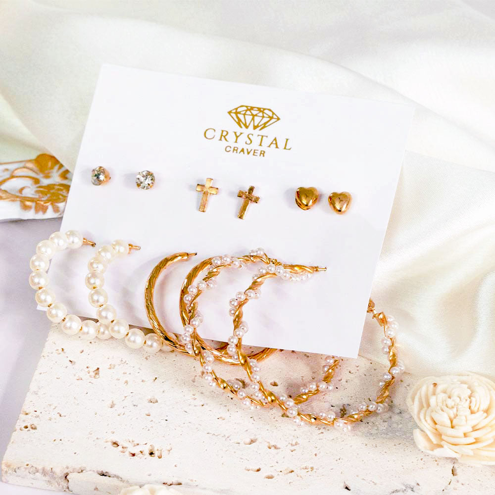 6 Pairs Twisted Tales Earrings Set