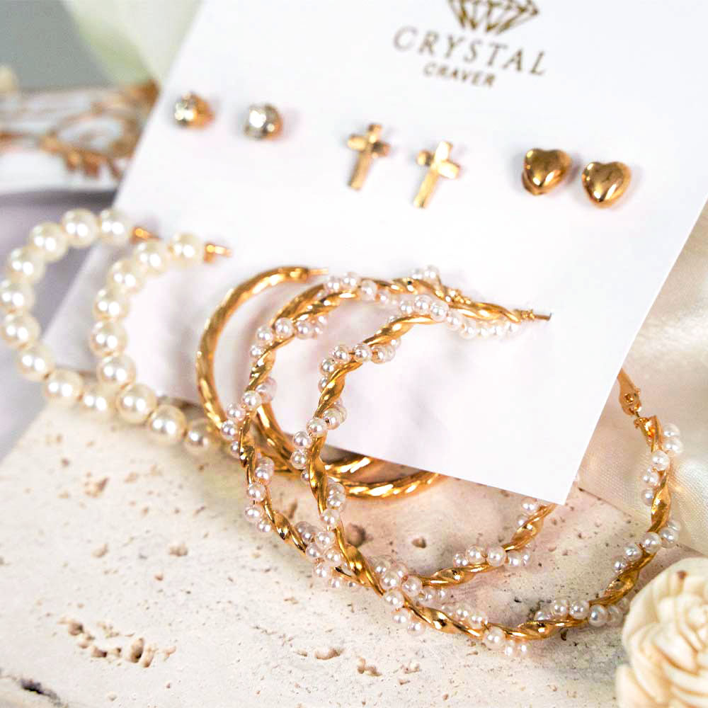 6 Pairs Twisted Tales Earrings Set