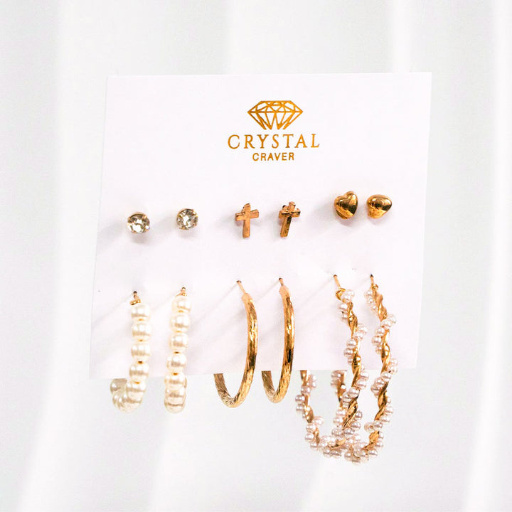 6 Pairs Twisted Tales Earrings Set