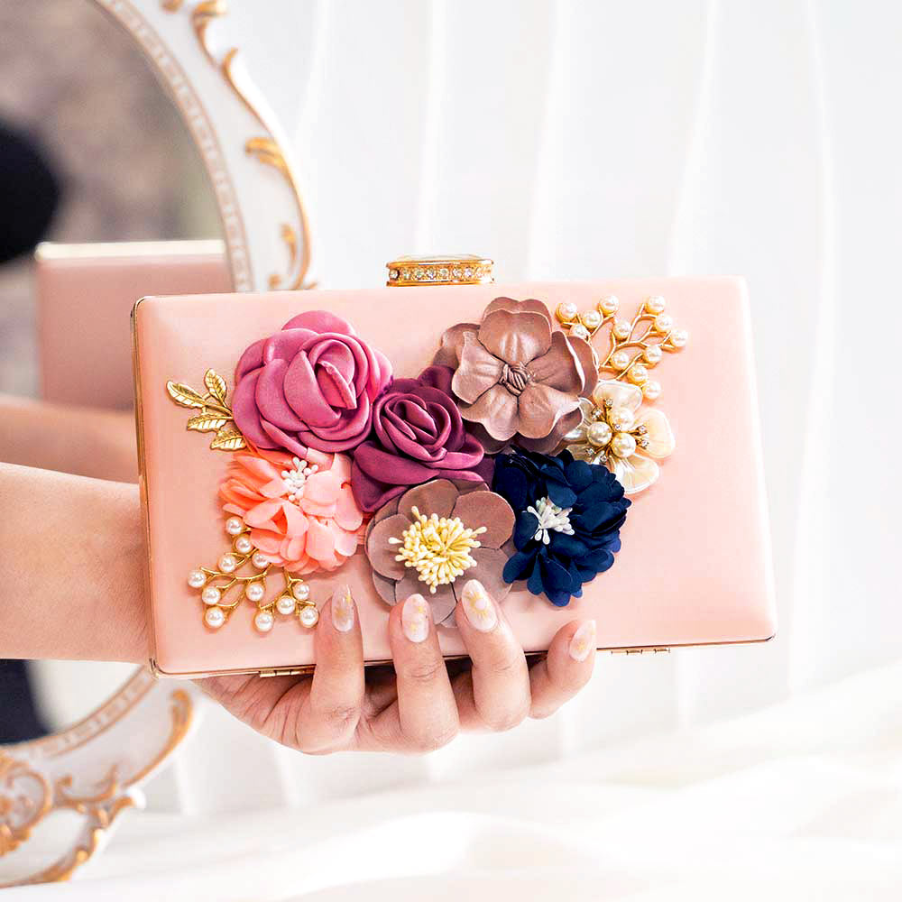 Floral Jewel Clutch Bag