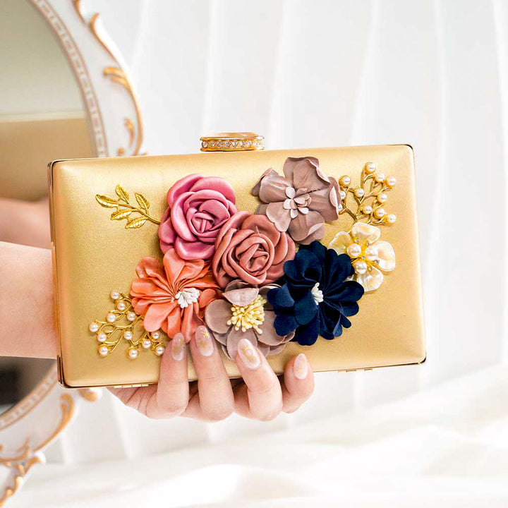 Floral Jewel Clutch Bag