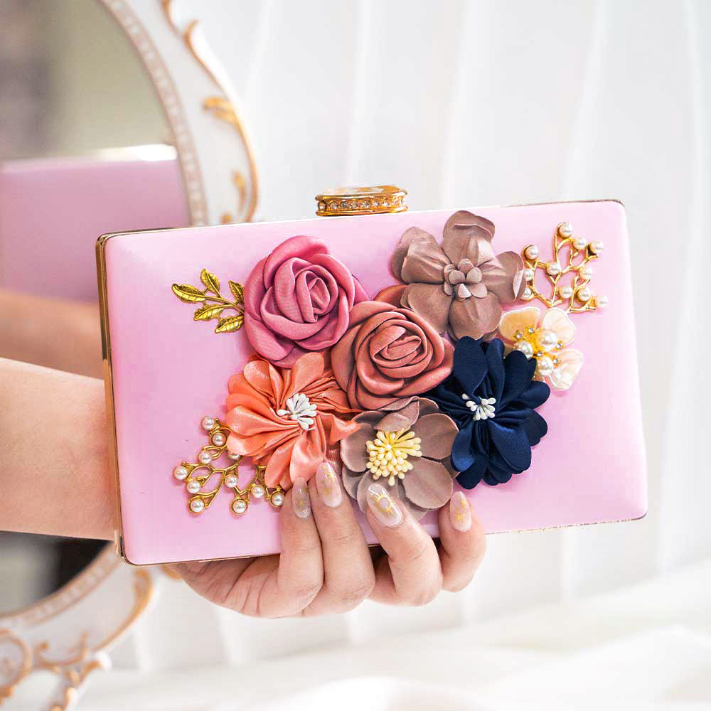 Floral Jewel Clutch Bag