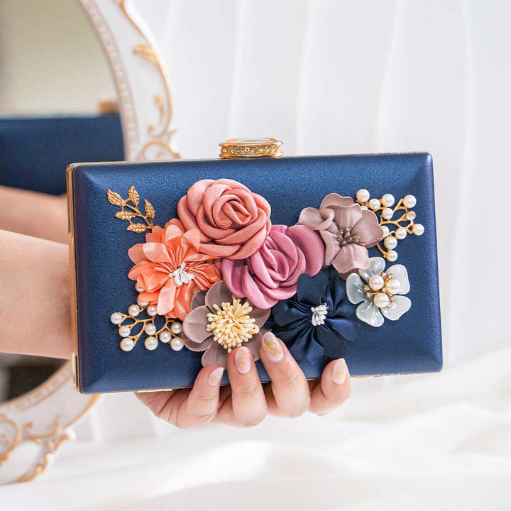 Floral Jewel Clutch Bag