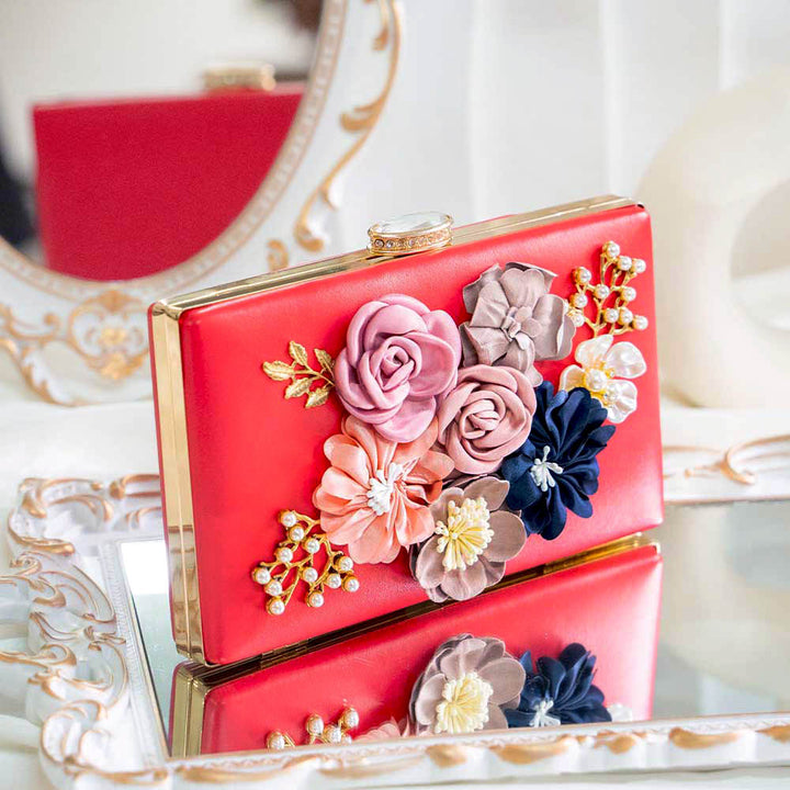 Floral Jewel Clutch Bag