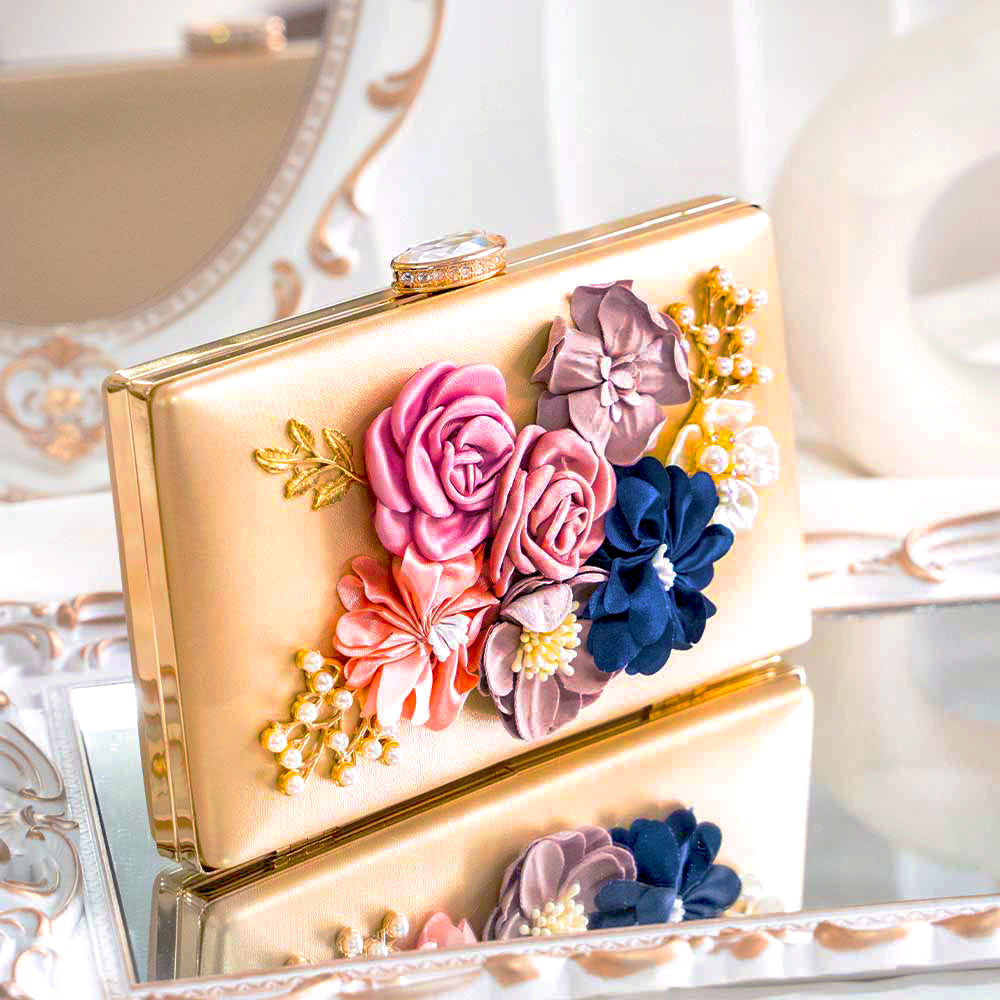 Floral Jewel Clutch Bag