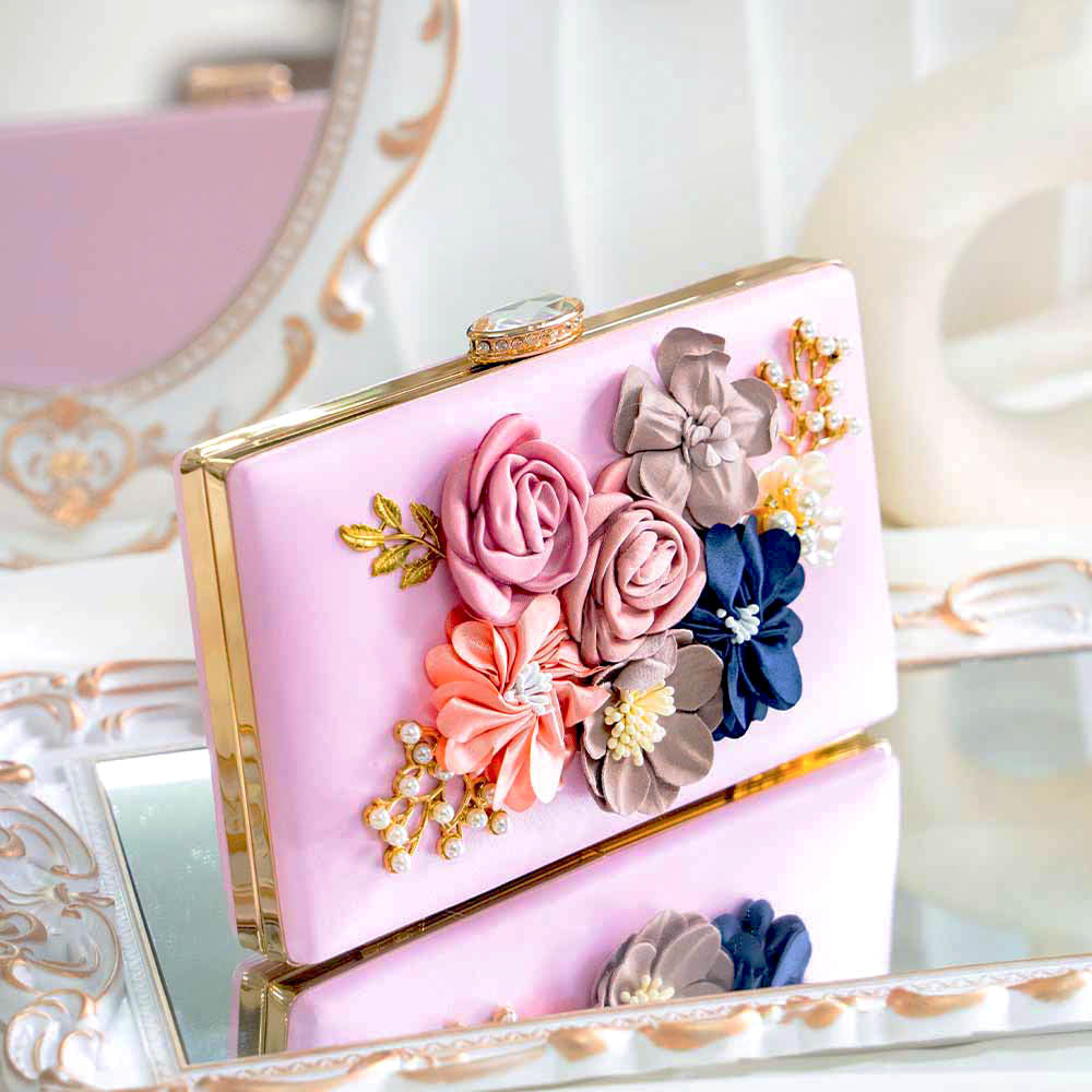 Floral Jewel Clutch Bag