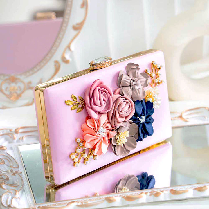Floral Jewel Clutch Bag