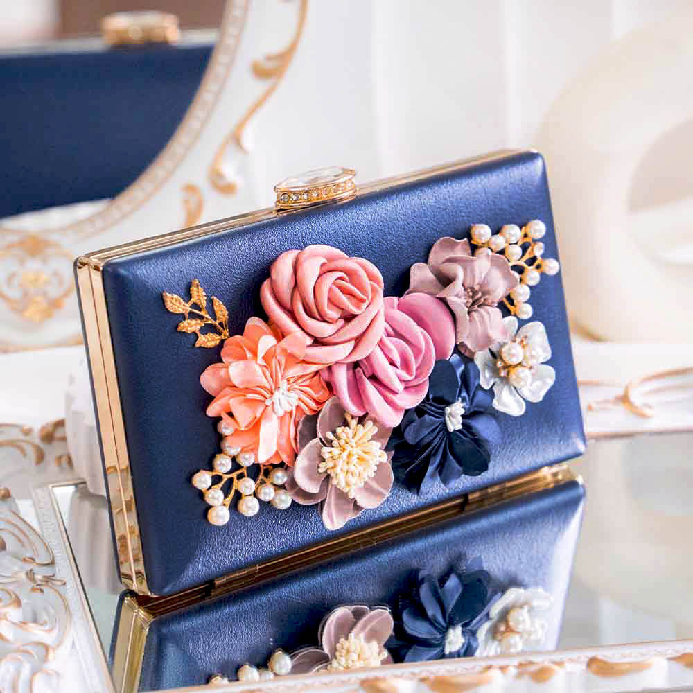 Floral Jewel Clutch Bag