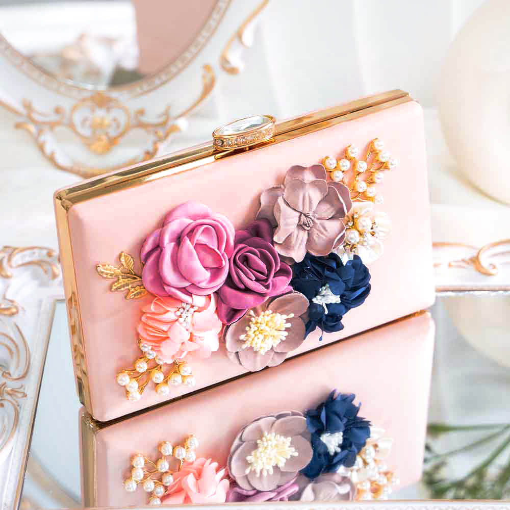 Floral Jewel Clutch Bag