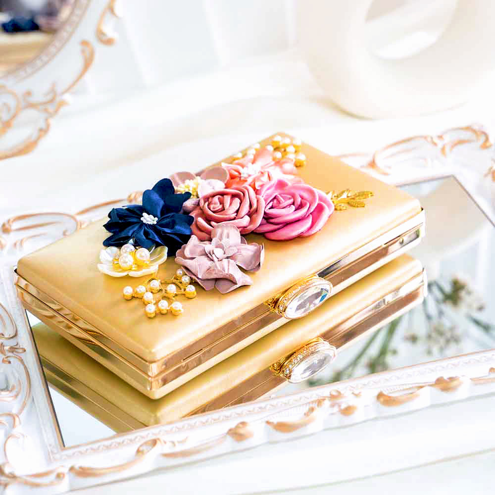 Floral Jewel Clutch Bag