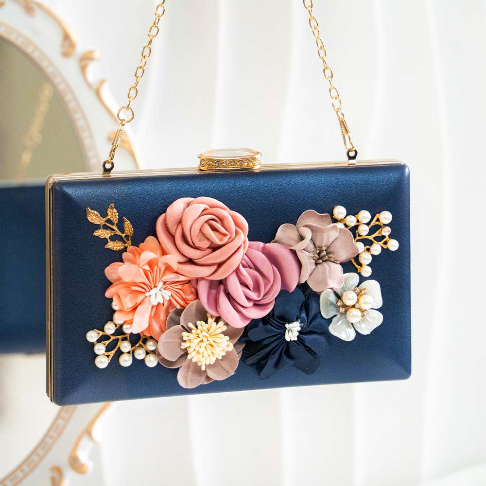 Floral Jewel Clutch Bag