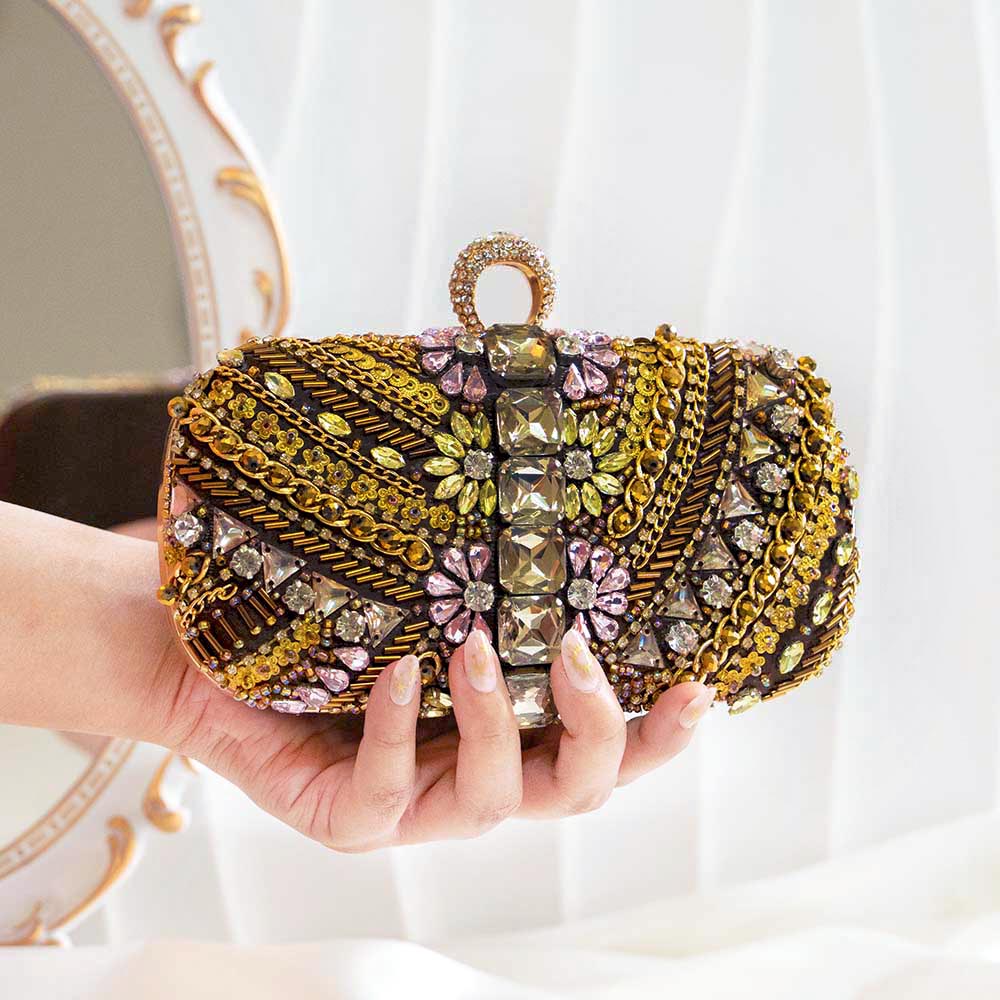 Gold Diva Clutch Bag