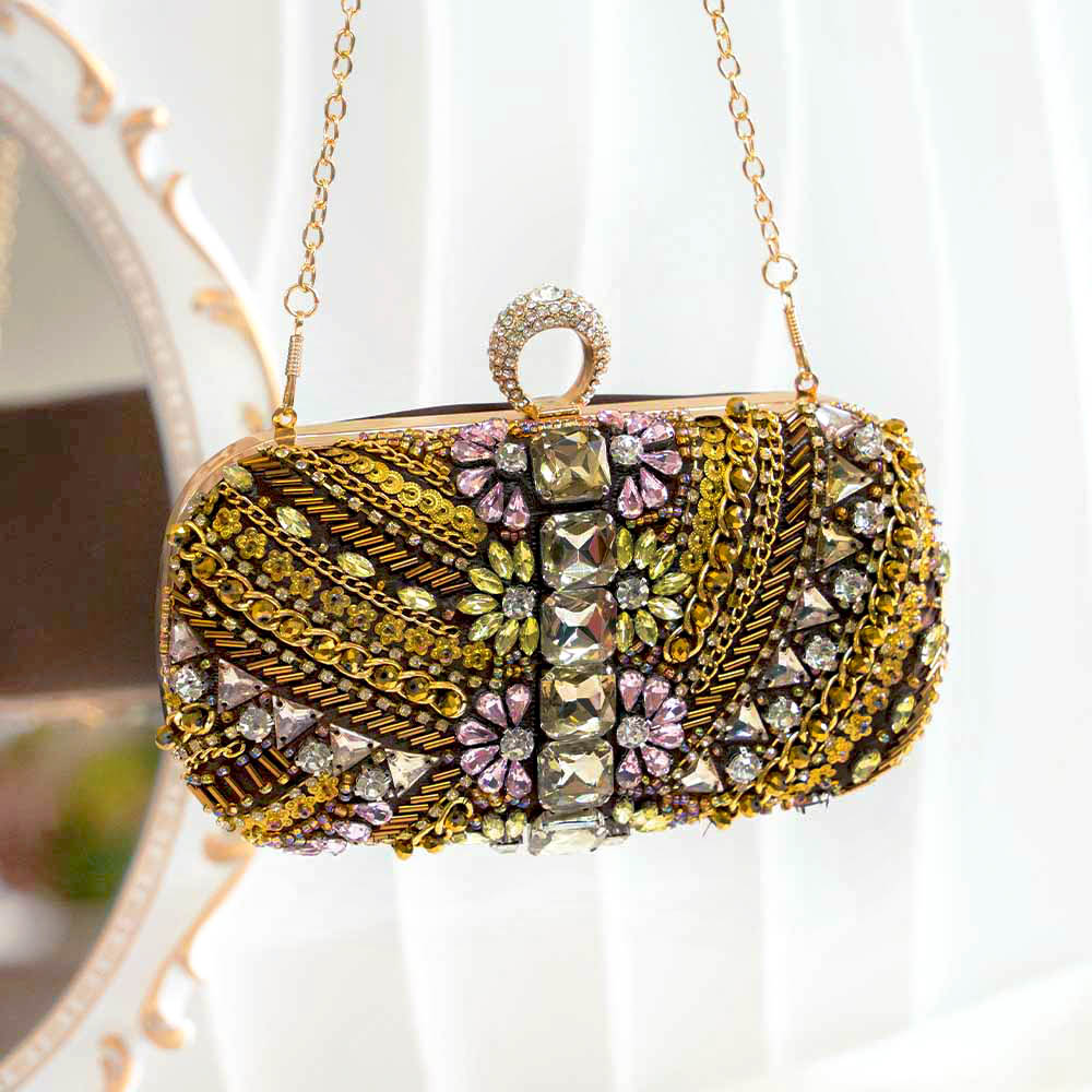Gold Diva Clutch Bag