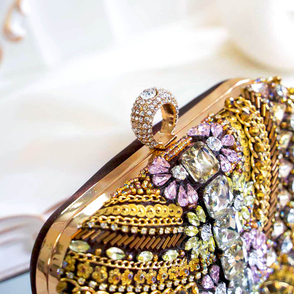 Gold Diva Clutch Bag