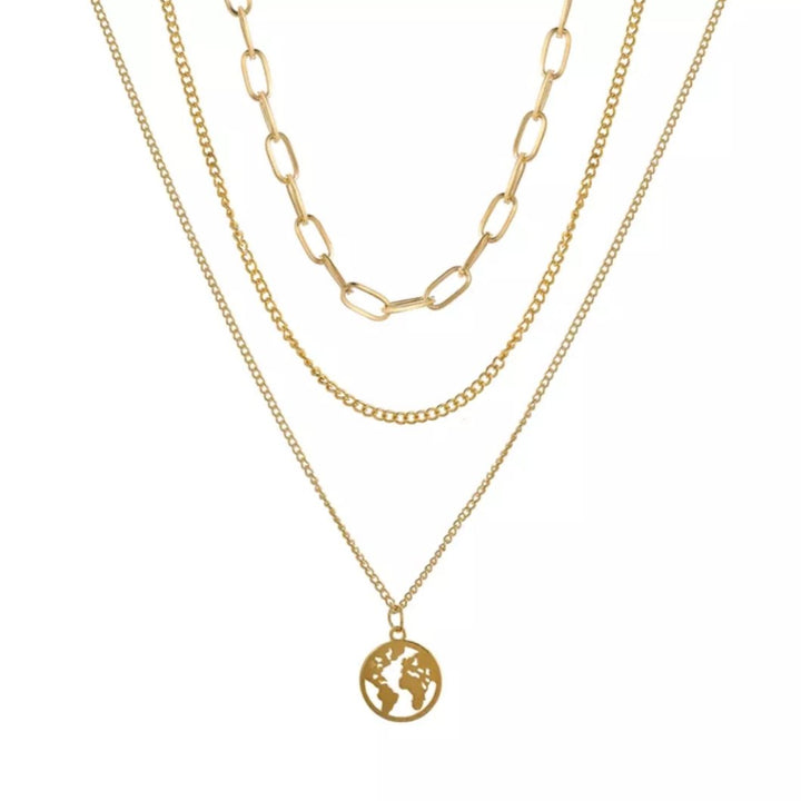 Minimalistic Gold Plated 3 Layer Necklace