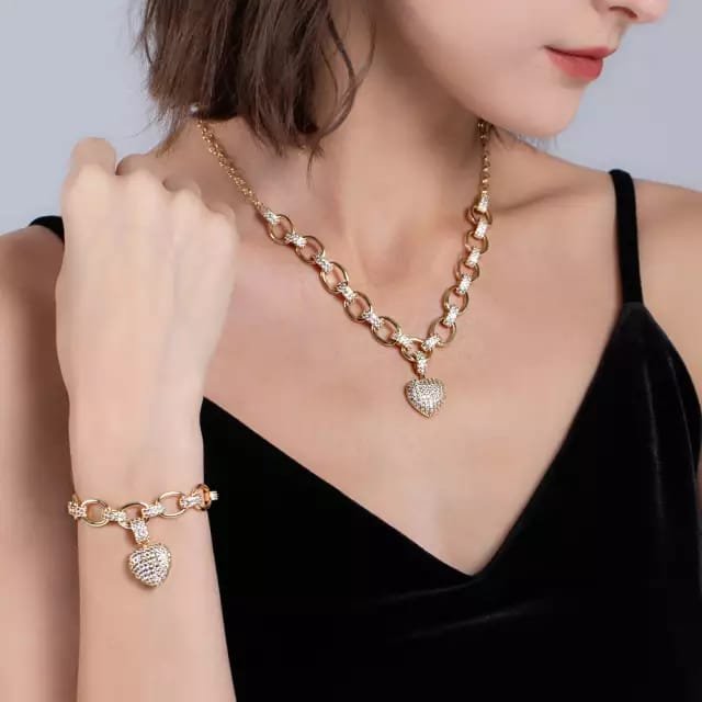 Celestial Gold Plated Necklace & Bracelet Set