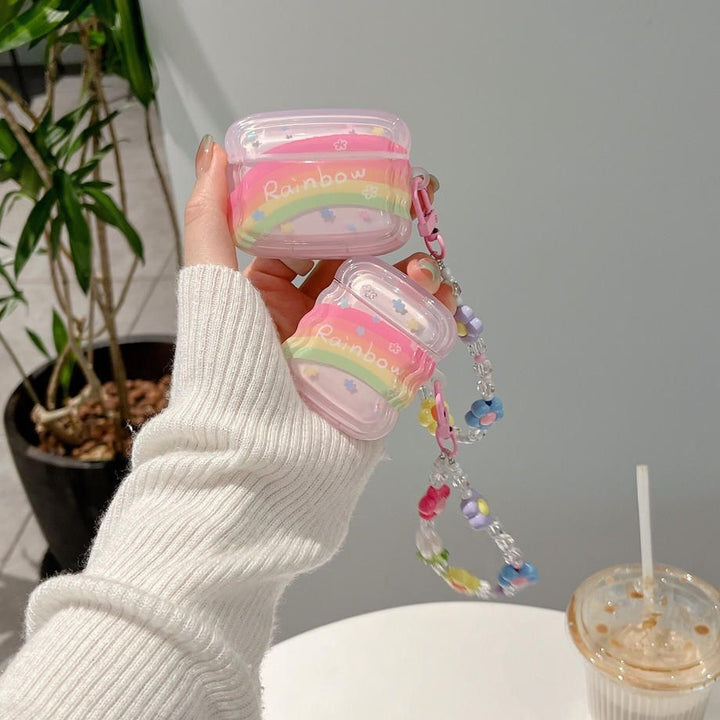Pink Rainbow Airpod Case Cover