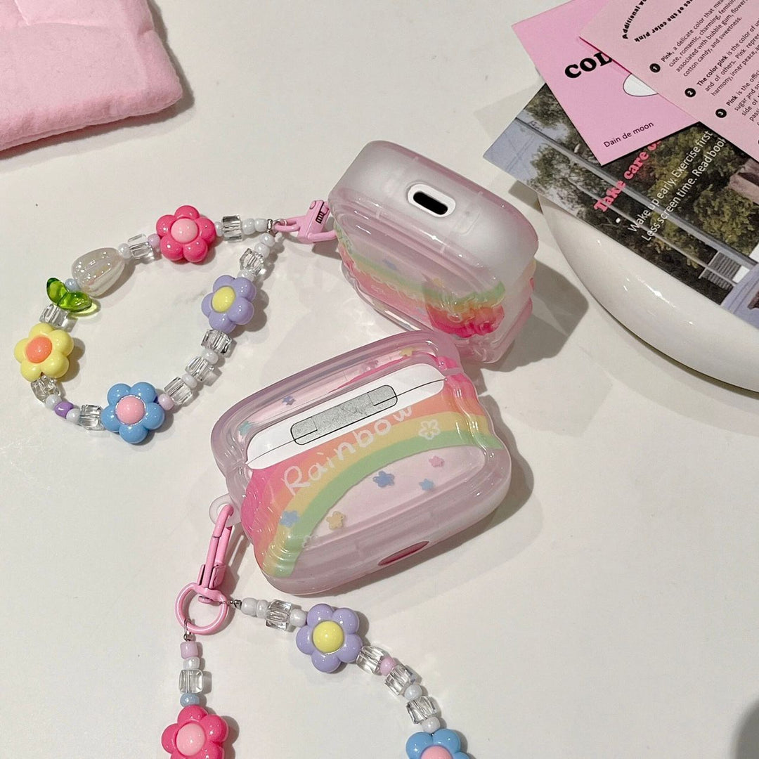 Pink Rainbow Airpod Case Cover