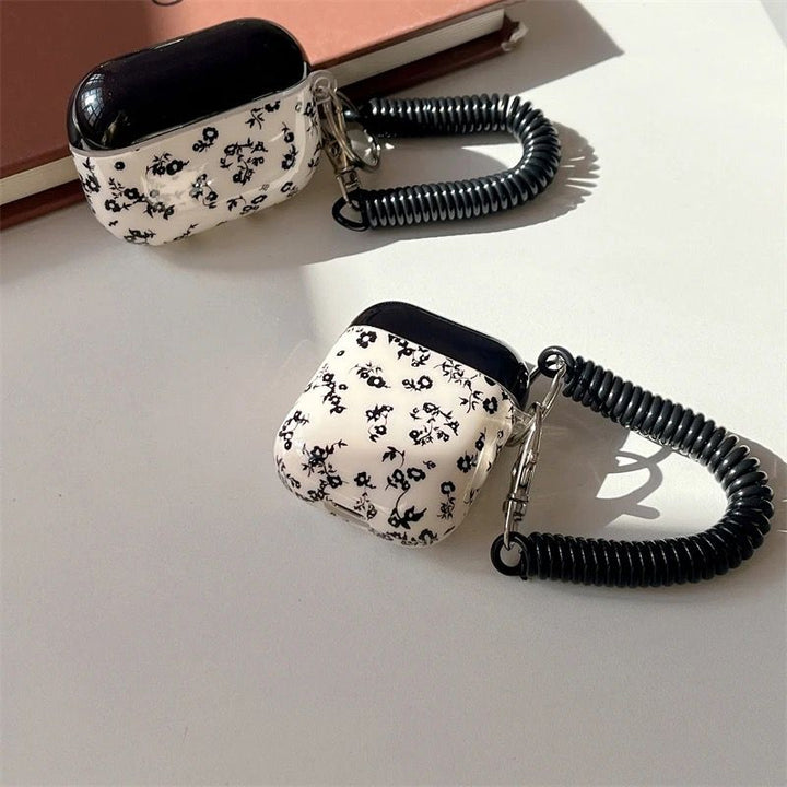 Black Floral Airpod Case Cover