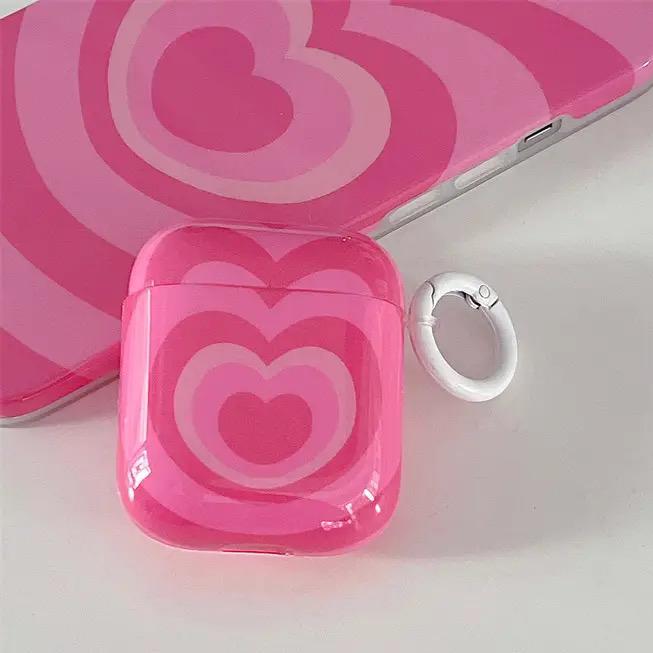 Pink Heart Airpod Case Cover