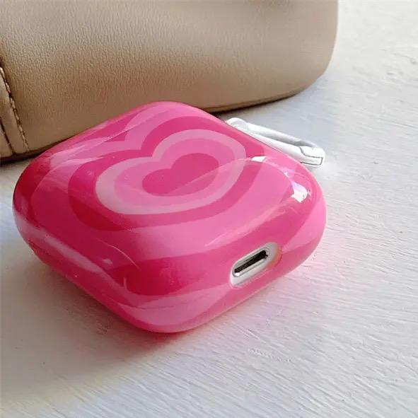 Pink Heart Airpod Case Cover