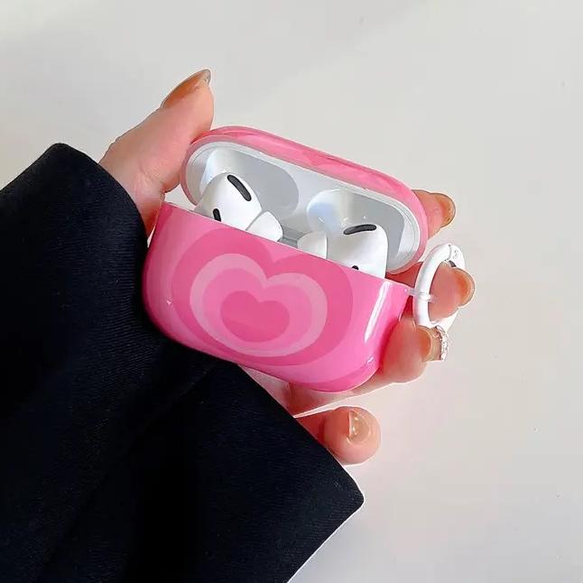 Pink Heart Airpod Case Cover