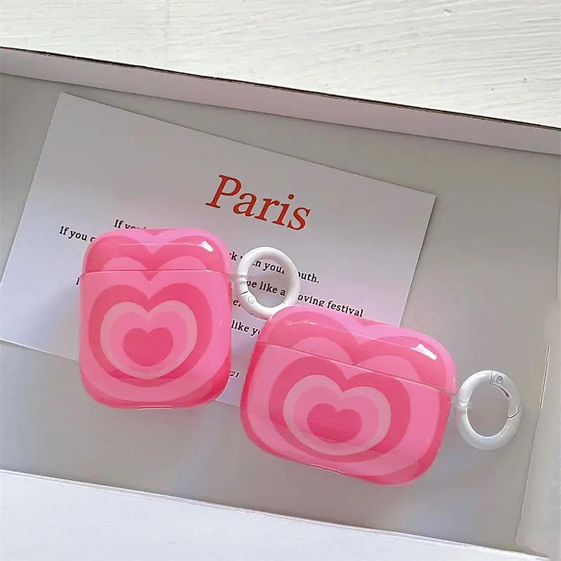 Pink Heart Airpod Case Cover