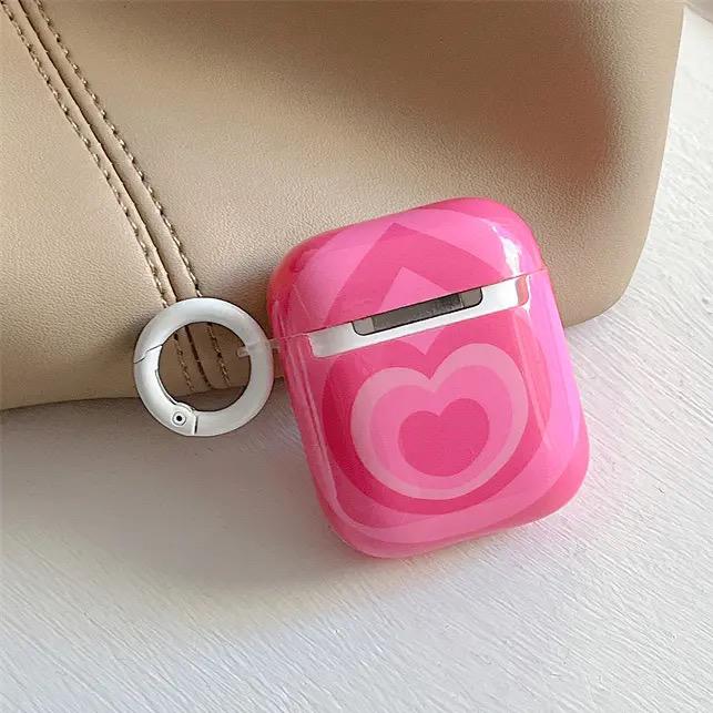 Pink Heart Airpod Case Cover