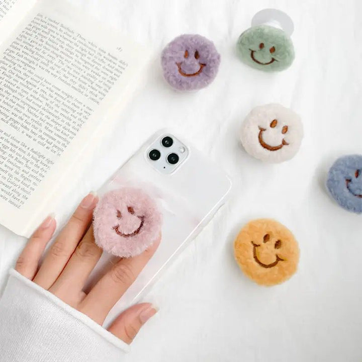 Smiley Plush Pop Socket