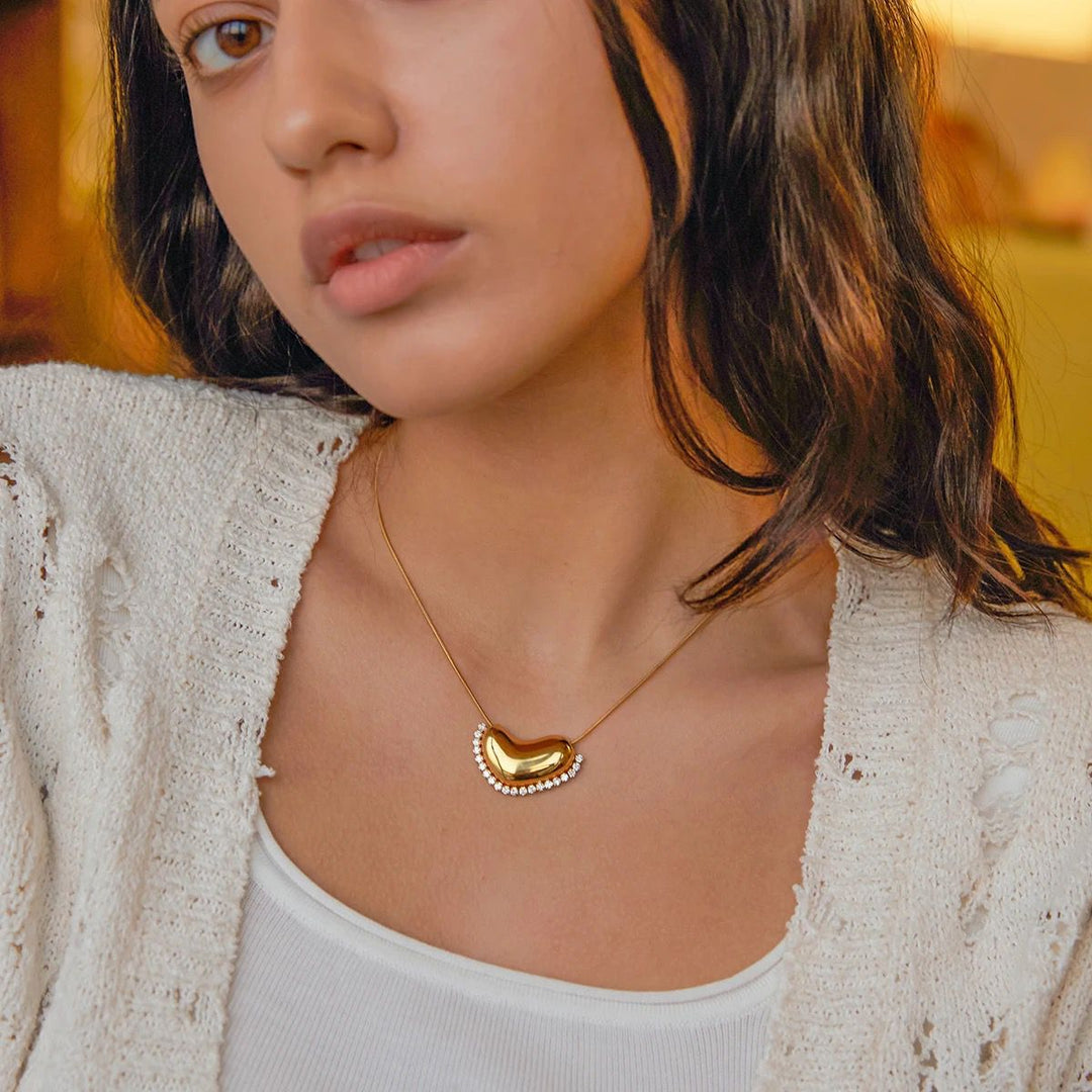 Delicate Heart CZ Stainless Steel Necklace