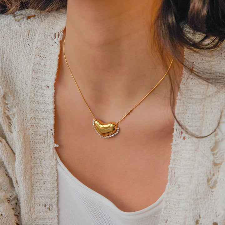 Delicate Heart CZ Stainless Steel Necklace