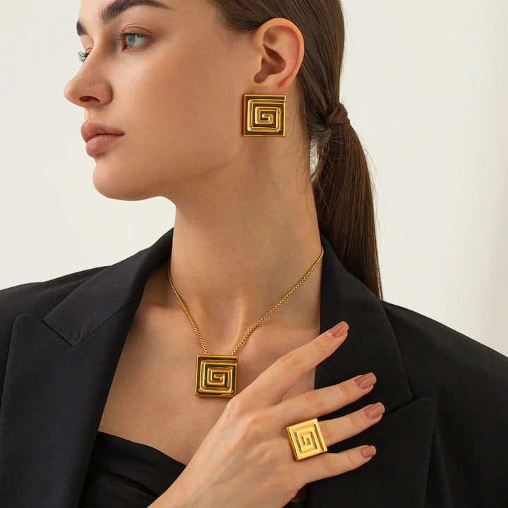 Chunky Spiral Stud Stainless Steel Earring