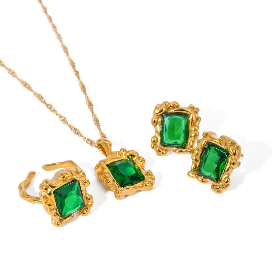 Emerald Essence Necklace Set Combo
