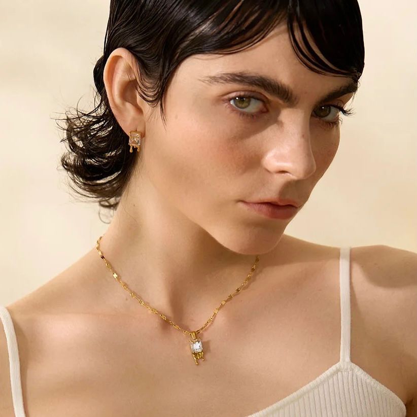 Melting Diamond Stainless Steel Necklace