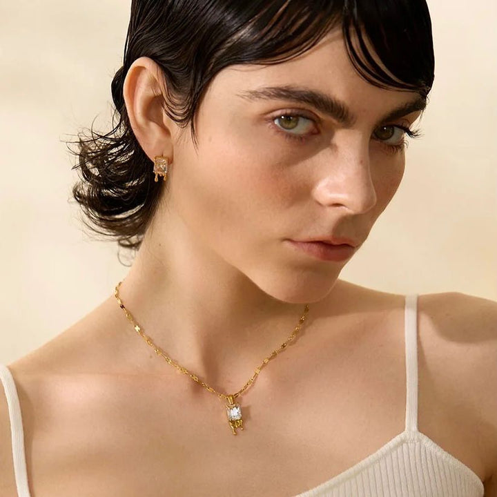 Melting Diamond Stainless Steel Necklace