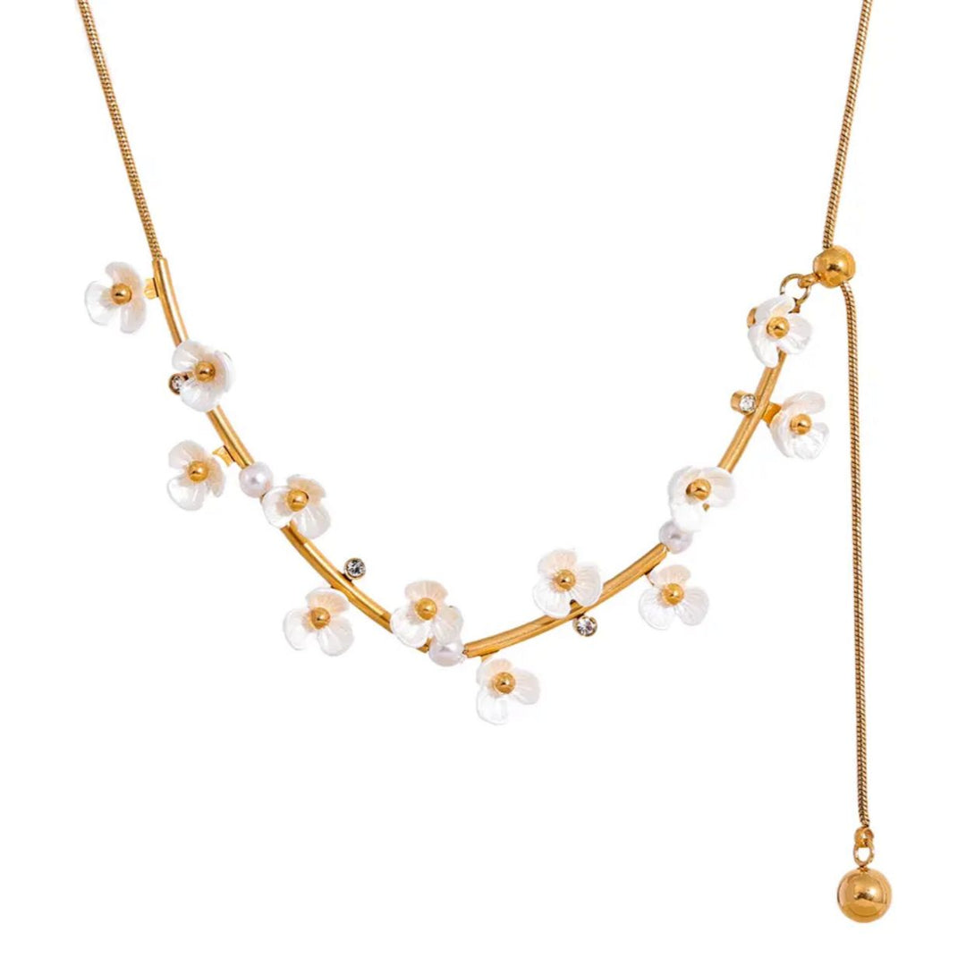 Sweet Flowers Stainless Steel Necklace