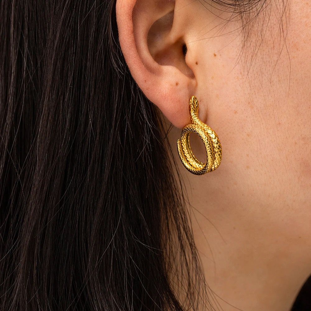 Serpent Loop Stainless Steel Earring