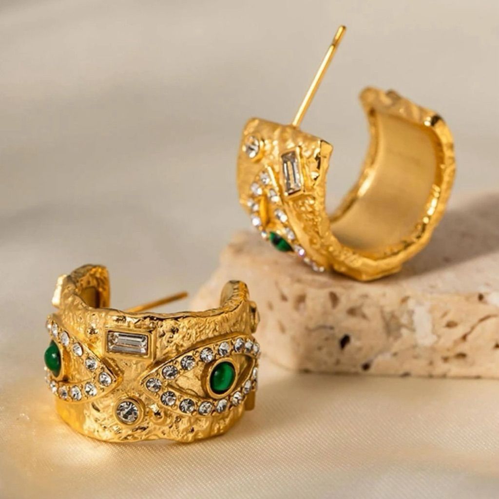 Evil Eye Stainless Steel Hoop Earring