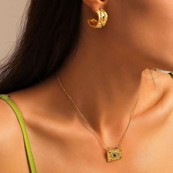 Evil Eye Stainless Steel Necklace