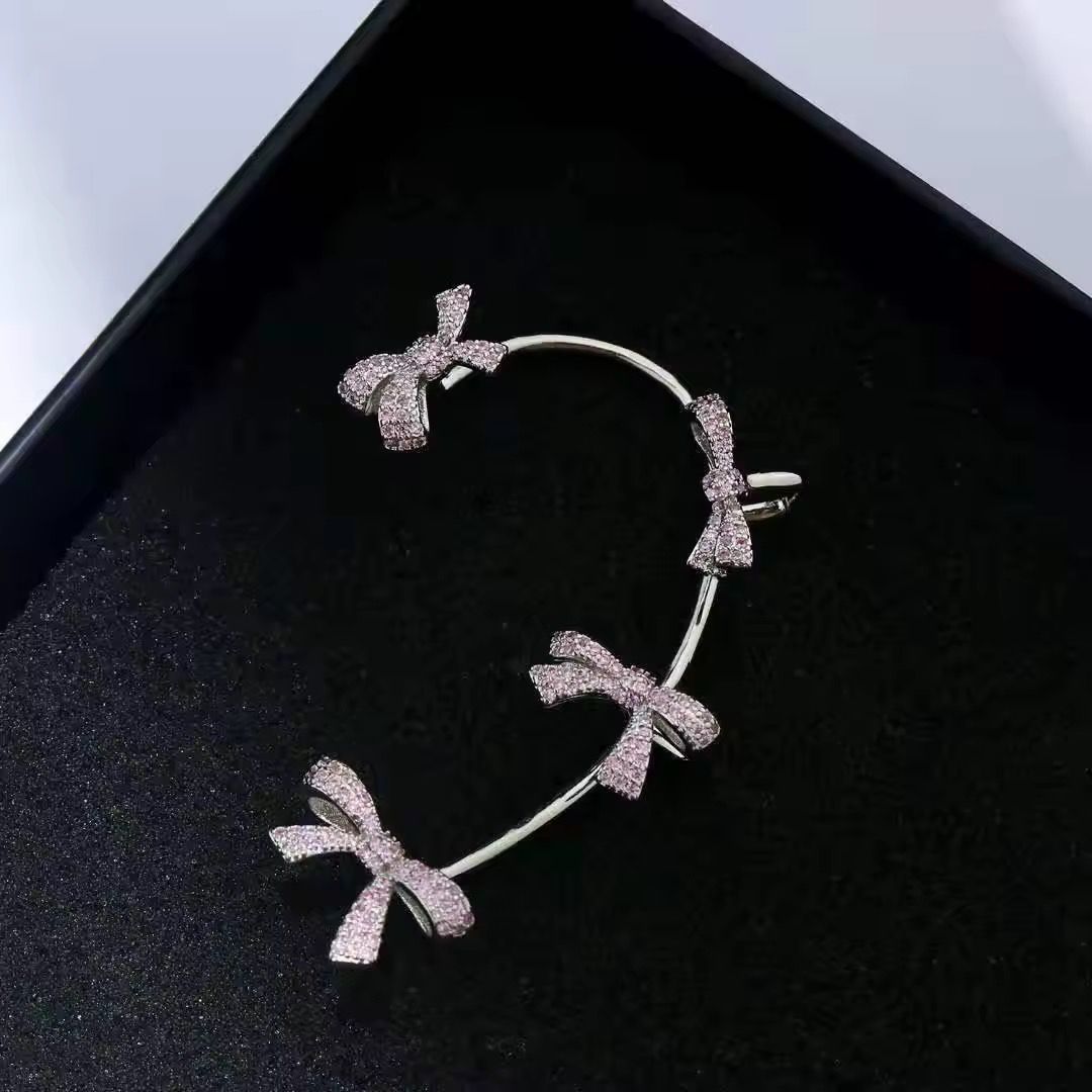 BowKnot Silver Zircon Earcuff