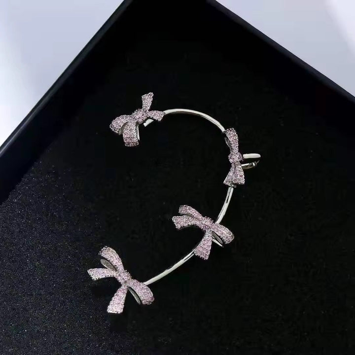BowKnot Silver Zircon Earcuff