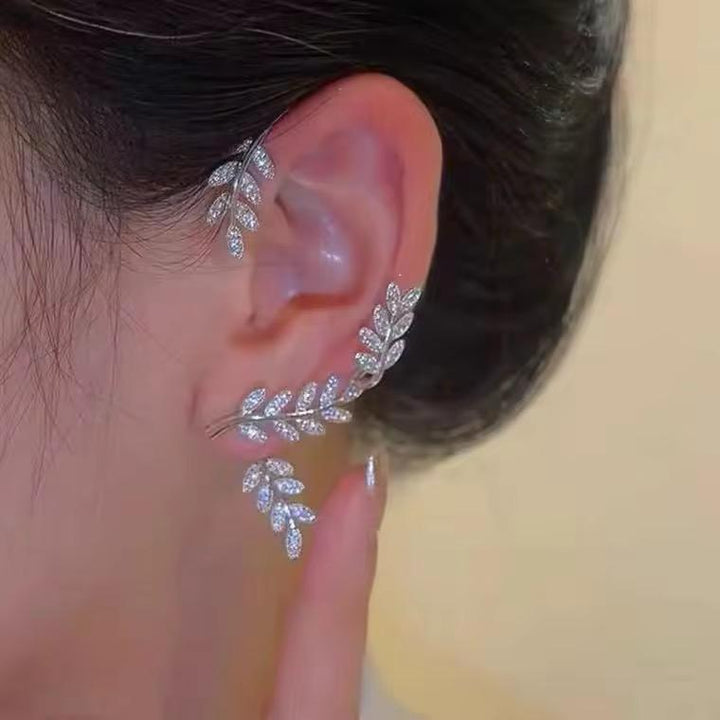 Diamond Leaf Ear Cuff