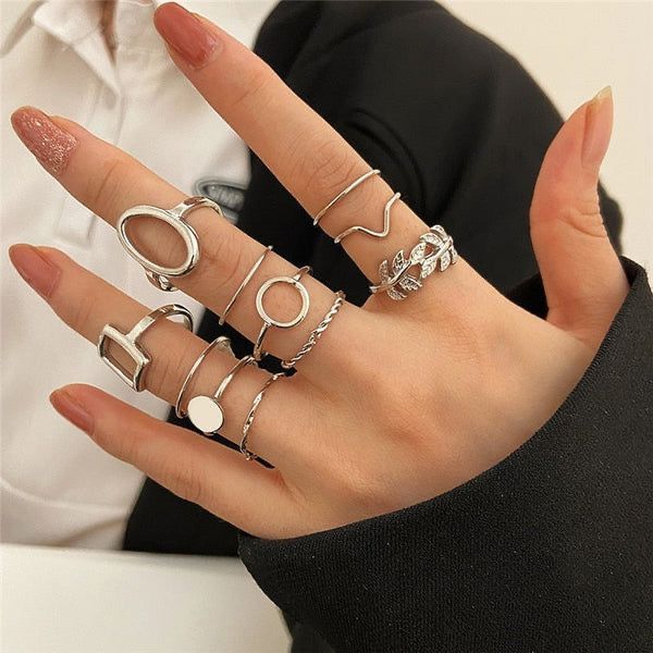 Fashion Square Rings Set Of 11