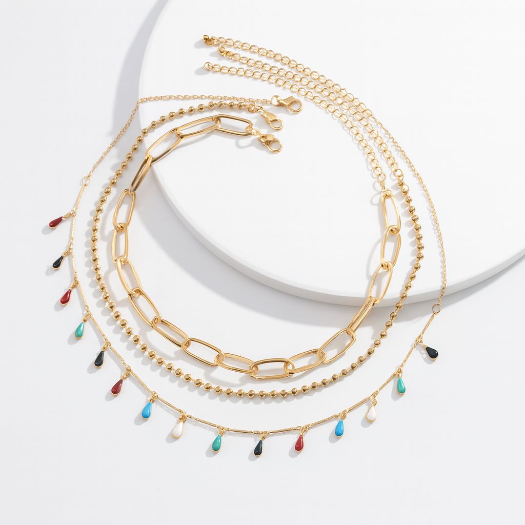 Bohemian Colorful Water Drop Necklace