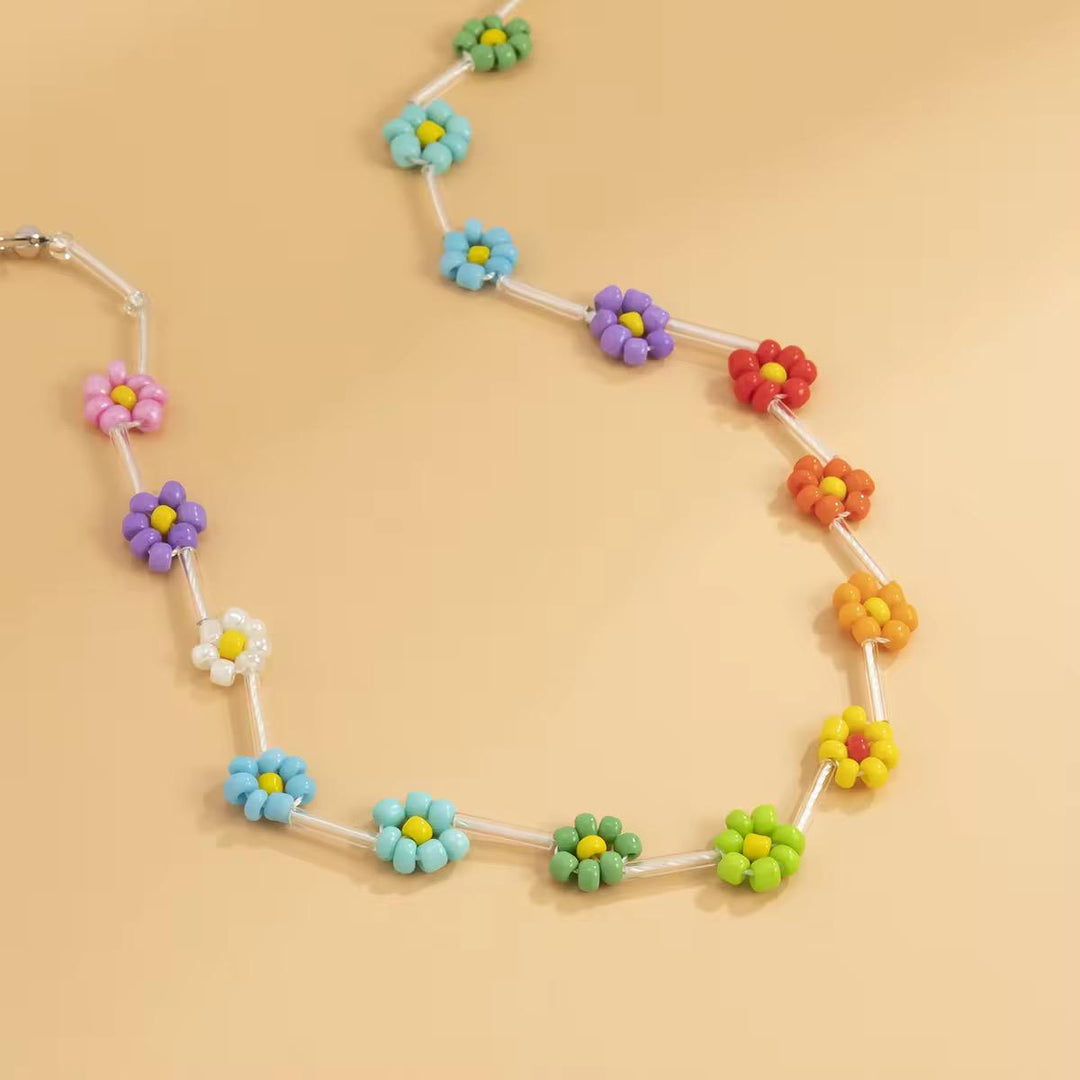 Summer Girl Rainbow Beaded Choker